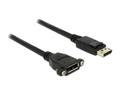 DELOCK Cable Displayport 1.2 male > Displayport female panel-mount 1 m