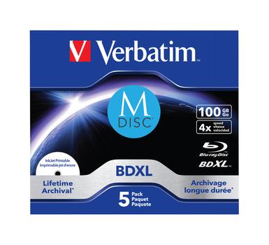 VERBATIM BD-R M-disc Single Layer 4X Scratchguard surface (43834)