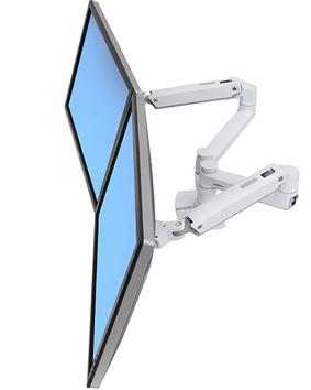 Ergotron LX Dual Side-by-Side Arm monteringssett - Patented Constant Force Technology - for 2 LCD-skjermer - hvit (45-491-216)