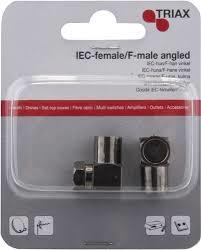 TRIAX IEC Hona Till F-Hane Vinklad 2pack (153024)