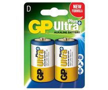 GP Ultra Plus Alkaline D-batteri, 13AUP/LR20, 2-pakk