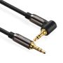 DELEYCON Audio Cable - 3,5mm male to 90° 3,5mm mal, 1,0m - Black - Minijack