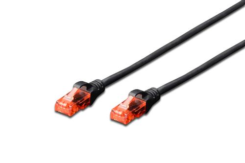 DIGITUS Patchkabel DIGITUS RJ45 U/UTP Cat6  1.00m schwarz Hebelschut (DK-1612-010/BL)