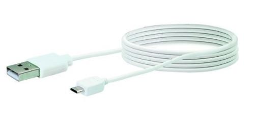 SCHWAIGER LK200M532,  2 m, USB A, Micro-USB A, USB 2.0, Hanstik/ Hanstik,  Hvid (LK200M532)