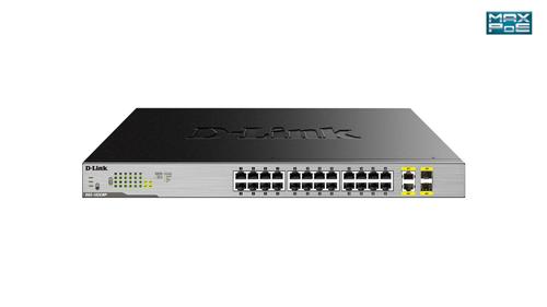 D-LINK k DGS 1026MP - Switch - unmanaged - 24 x 10/ 100/ 1000 (PoE) + 2 x combo Gigabit SFP - rack-mountable,  desktop - PoE (370 W) (DGS-1026MP)