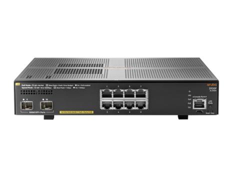 Hewlett Packard Enterprise HPE Aruba 2930F 8G PoE+ 2SFP+ - Switch - L3 - managed - 8 x 10/ 100/ 1000 (PoE+) + 2 x 1 Gigabit/ 10 Gigabit SFP+ (Uplink) - an Rack montierbar - PoE+ (125 W) (JL258A#ABA)