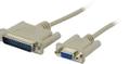 DELTACO Modem cable DB9 female-DB25 male 3m