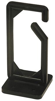 DELTACO Cable hangers, screw mounting, 13x43x89mm,  plastic, black (FA-770-1-BK)