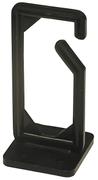 DELTACO Cable hangers, screw mounting, 13x43x89mm, plastic, black