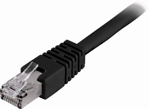 DELTACO FTP Cat.6 patch cable 0.5m, black (STP-60S)
