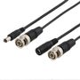 DELTACO coaxial cable with BNC and power, BNC m - m, 2,1mm, 3m, black