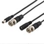 DELTACO coaxial cable with BNC and power, BNC m - m, 2,1mm, 15m, black