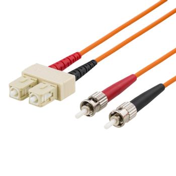 Deltaco Fiber cable ST - SC, duplex, multimode 1m (FB-41)