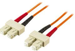 DELTACO Fiber cable SC - SC, duplex, multimode 1m