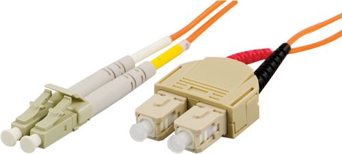 DELTACO Fiber cable LC - SC, duplex, multimode,  62.5 / 125, 15m (LCSC-15M)