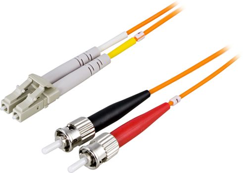 DELTACO Fiber cable LC - ST, duplex, multimode,  10m (LCST-10M)