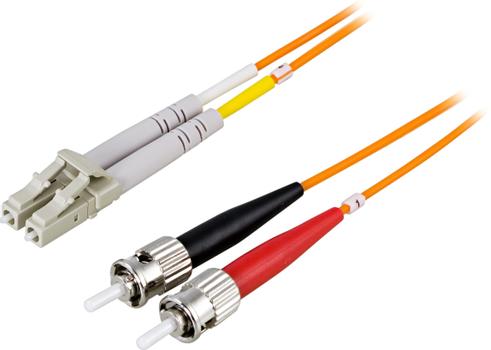 DELTACO Fiber cable LC - ST, duplex, multimode,  3m (LCST-3M)