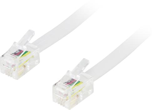 DELTACO modular cable 4P4C (RJ9 / RJ10 / RJ22) 3m, white (DEL-155)