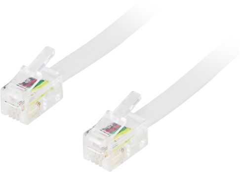 DELTACO modular cable 4P4C (RJ9 / RJ10 / RJ22) 5m, white (DEL-156)