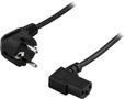 DELTACO Power cord CEE 7/7 - C13 angled, 1,5m, black