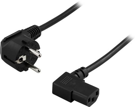 DELTACO Power cord CEE 7/7 - C13 angled, 3,0m, black (1902306)