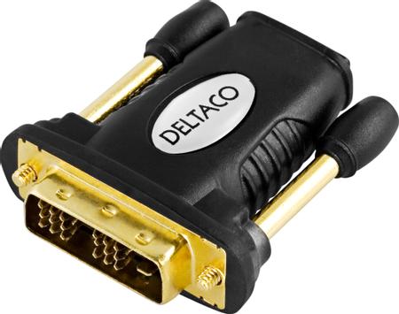 Deltaco Video adapter - HDMI / DVI - HDMI (hunn) til DVI-D (hann) - svart (HDMI-11)