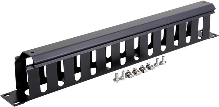 TOTEN 19" kabelgenomföringspanel med täckplåt, 1U (SA.0020.011)