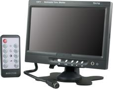 DELTACO 7" TFT color screen with remote control & speakers, 12V / 230V
