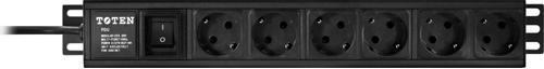 TOTEN Strømskinne med [b]6[/ b]xCEE 7/4 stik, 1xCEE 7/7 tilslu (PD.0604.000)