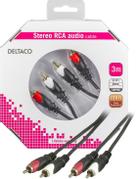 DELTACO Stereo RCA Lydkabel 3m