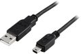 DELTACO USB 2.0 cable Type A - Type Mini B 1m, black