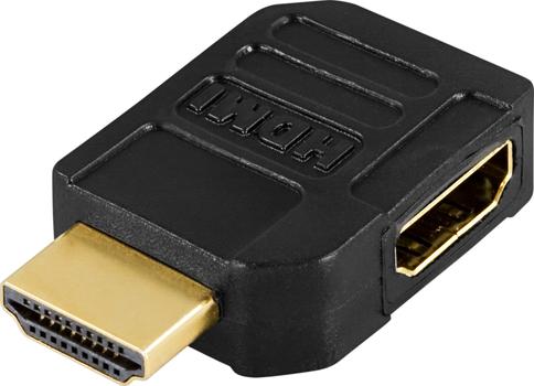 DELTACO HDMI-adapter,  19-pin ho till vinklad hane (HDMI-22)