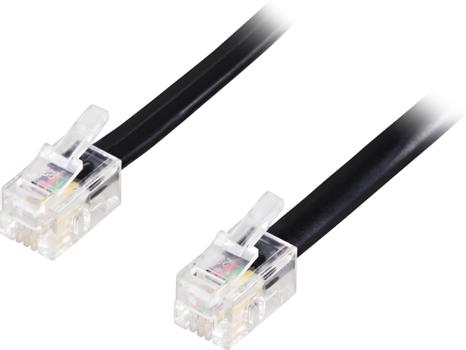 DELTACO modular cable 4P4C (RJ9 / RJ10 / RJ22) 2m, black (DEL-154B)