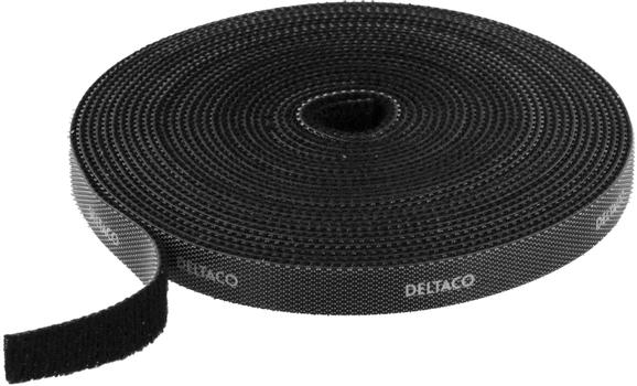 DELTACO Touch fastener tape 5.0 M 9MM BLACK (FA-847K-95BK)