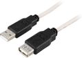 DELTACO USB 2.0 USB extension cable 0.1m Black/Beige