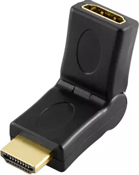 Deltaco HDMI-adapter,  19-pin hann til hun, vinklet (51721)