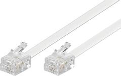 DELTACO modular cable, 6P4C (RJ11) to 6P4C (RJ11), 3m, white