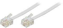 DELTACO modular cable, 6P4C (RJ11) to 6P4C (RJ11), 5m, white