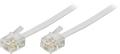 DELTACO Modular cable, 6P4C (RJ11) to 6P4C (RJ11), 10m, white