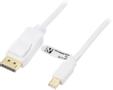 DELTACO DisplayPort to Mini DisplayPort cable, 1m, white