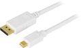 DELTACO DisplayPort to Mini DisplayPort cable, 2m, white