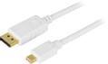 DELTACO DisplayPort to DisplayPort mini Cable | DisplayPort - DisplayPort mini | Max 3840x2160 30Hz | Hvit | 2m