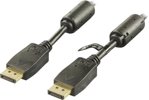 DELTACO DisplayPort monitorkabel,  20-pin ha - ha 0,5m (DP-1005)