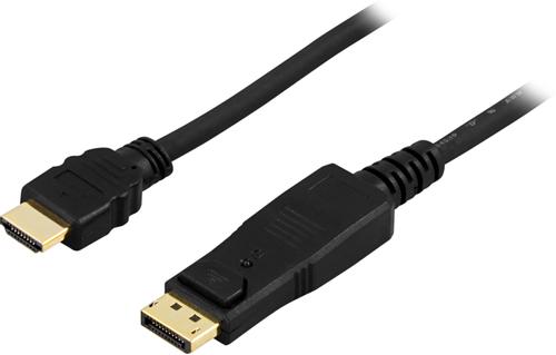 DELTACO Video cable DisplayPort / HDMI 50cm Black (DP-3005)