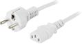 DELTACO Power CEE 7/7 (male) - Power IEC 60320 C13 White 2m