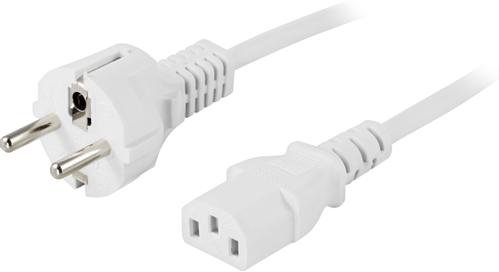 DELTACO Power CEE 7/7 (male) - Power IEC 60320 C13 White 3m (DEL-110MV)