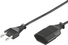 Deltaco DEL-109AD - Strømforlengelseskabel - Europlug (hann) til IEC 60906-1 (hunn) - AC 250 V - 2.5 A - 2 m - svart