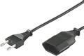 DELTACO Europlug (power CEE 7/16) (male) - Power IEC 60906-1 (female) Black 5m