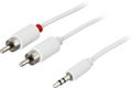 DELTACO Audio cable, 3.5mm male - 2xRCA male 0.5m, white