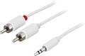 DELTACO Audio cable, 3.5mm male - 2xRCA male 10m, white